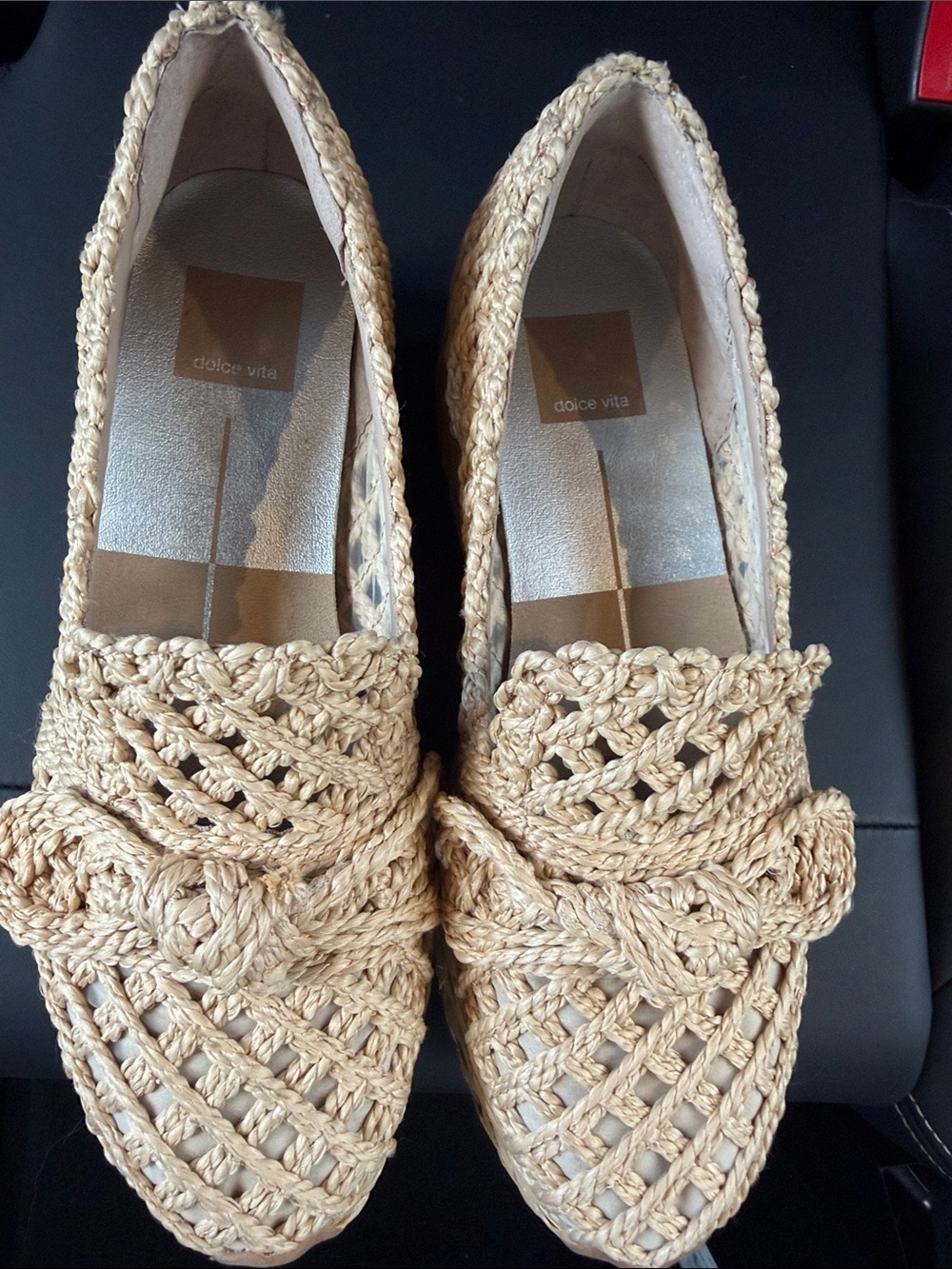 Dolce Vita Braided Raffia Loafers in Natural Tan - Picture 3 of 10